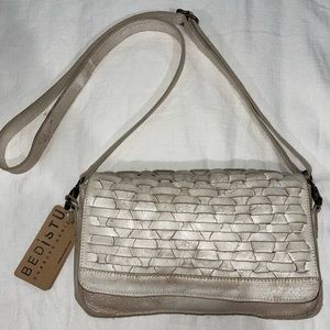 Bedstu Cream Distressed Crossbody Bag